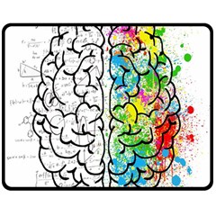 Brain Mind Psychology Idea Drawing Short Overalls Two Sides Fleece Blanket (medium) by Azkajaya