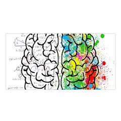 Brain Mind Psychology Idea Drawing Short Overalls Satin Shawl 45  X 80  by Azkajaya