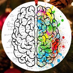 Brain Mind Psychology Idea Drawing Short Overalls Uv Print Acrylic Ornament Round by Azkajaya