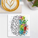 Brain Mind Psychology Idea Drawing Short Overalls UV Print Square Tile Coaster  Front