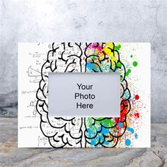 Brain Mind Psychology Idea Drawing Short Overalls White Tabletop Photo Frame 4 x6  by Azkajaya