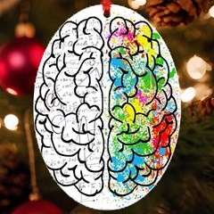 Brain Mind Psychology Idea Drawing Short Overalls Uv Print Acrylic Ornament Oval