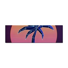 Abstract 3d Art Holiday Island Palm Tree Pink Purple Summer Sunset Water Sticker (bumper) by Cemarart