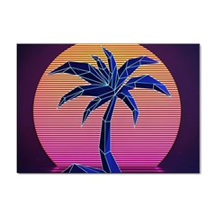 Abstract 3d Art Holiday Island Palm Tree Pink Purple Summer Sunset Water Sticker A4 (10 Pack) by Cemarart