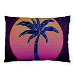 Abstract 3d Art Holiday Island Palm Tree Pink Purple Summer Sunset Water Pillow Case 26.62 x18.9  Pillow Case