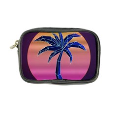 Abstract 3d Art Holiday Island Palm Tree Pink Purple Summer Sunset Water Coin Purse by Cemarart