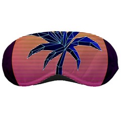 Abstract 3d Art Holiday Island Palm Tree Pink Purple Summer Sunset Water Sleep Mask by Cemarart