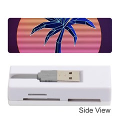 Abstract 3d Art Holiday Island Palm Tree Pink Purple Summer Sunset Water Memory Card Reader (stick) by Cemarart