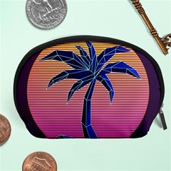 Abstract 3d Art Holiday Island Palm Tree Pink Purple Summer Sunset Water Accessory Pouch (large) by Cemarart