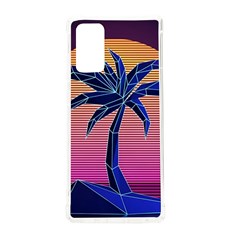 Abstract 3d Art Holiday Island Palm Tree Pink Purple Summer Sunset Water Samsung Galaxy Note 20 Tpu Uv Case by Cemarart