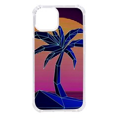 Abstract 3d Art Holiday Island Palm Tree Pink Purple Summer Sunset Water Iphone 14 Tpu Uv Print Case by Cemarart