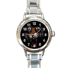 Tiger Angry Nima Face Wild Round Italian Charm Watch by Cemarart