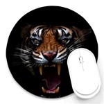 Tiger Angry Nima Face Wild Round Mousepad Front