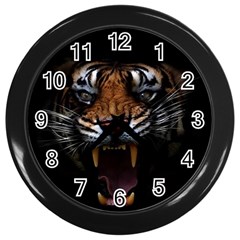 Tiger Angry Nima Face Wild Wall Clock (black) by Cemarart