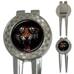 Tiger Angry Nima Face Wild 3-in-1 Golf Divots by Cemarart