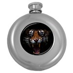 Tiger Angry Nima Face Wild Round Hip Flask (5 oz) Front