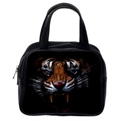 Tiger Angry Nima Face Wild Classic Handbag (one Side) by Cemarart