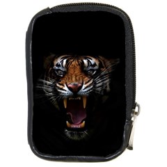 Tiger Angry Nima Face Wild Compact Camera Leather Case by Cemarart