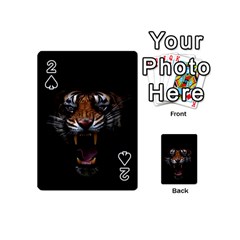 Tiger Angry Nima Face Wild Playing Cards 54 Designs (mini) by Cemarart