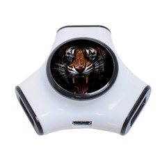 Tiger Angry Nima Face Wild 3-port Usb Hub by Cemarart