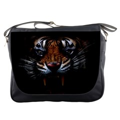 Tiger Angry Nima Face Wild Messenger Bag by Cemarart