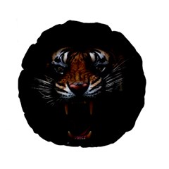 Tiger Angry Nima Face Wild Standard 15  Premium Flano Round Cushions by Cemarart