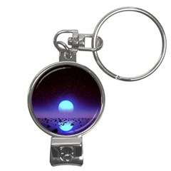 Sunset Colorful Nature Night Purple Star Nail Clippers Key Chain by Cemarart