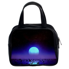 Sunset Colorful Nature Night Purple Star Classic Handbag (two Sides) by Cemarart