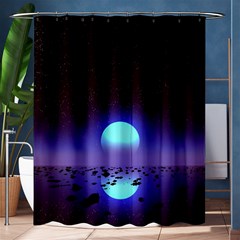 Sunset Colorful Nature Night Purple Star Shower Curtain 60  X 72  (medium)  by Cemarart