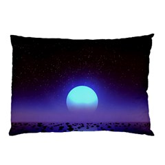 Sunset Colorful Nature Night Purple Star Pillow Case (two Sides) by Cemarart