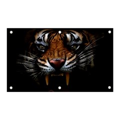 Tiger Angry Nima Face Wild Banner And Sign 5  X 3  by Cemarart