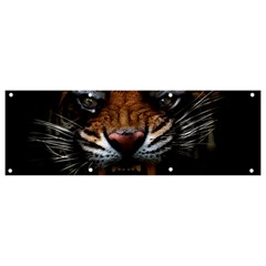 Tiger Angry Nima Face Wild Banner And Sign 9  X 3  by Cemarart