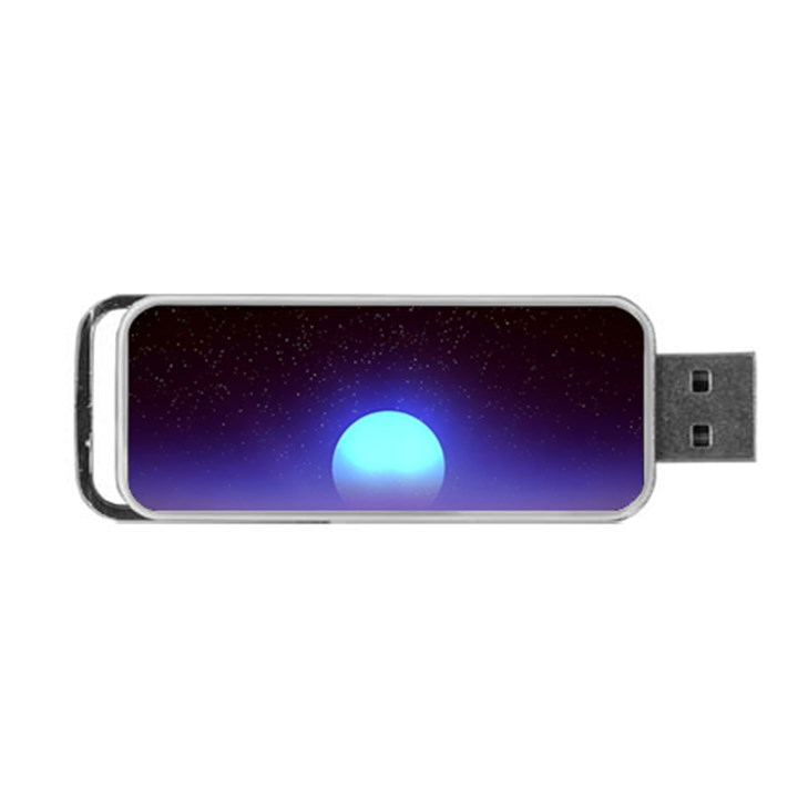 Sunset Colorful Nature Night Purple Star Portable USB Flash (One Side)