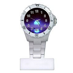 Sunset Colorful Nature Night Purple Star Plastic Nurses Watch by Cemarart