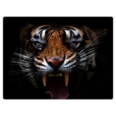 Tiger Angry Nima Face Wild Two Sides Premium Plush Fleece Blanket (extra Small) by Cemarart