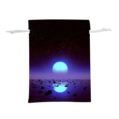 Sunset Colorful Nature Night Purple Star Lightweight Drawstring Pouch (s) by Cemarart