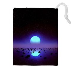 Sunset Colorful Nature Night Purple Star Drawstring Pouch (4xl) by Cemarart