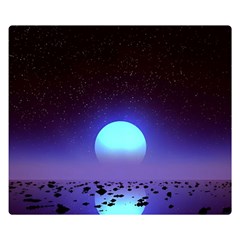 Sunset Colorful Nature Night Purple Star Premium Plush Fleece Blanket (small) by Cemarart