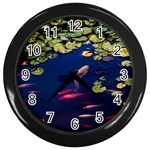 Koi Fish Carp Wall Clock (Black) Front