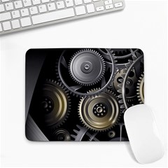 Abstract Style Gears Gold Silver Small Mousepad by Cemarart