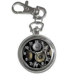 Abstract Style Gears Gold Silver Key Chain Watches by Cemarart