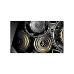 Abstract Style Gears Gold Silver Sticker Rectangular (10 Pack) by Cemarart