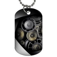 Abstract Style Gears Gold Silver Dog Tag (two Sides) by Cemarart