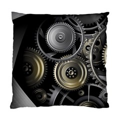 Abstract Style Gears Gold Silver Standard Cushion Case (two Sides) by Cemarart