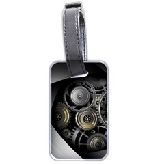 Abstract Style Gears Gold Silver Luggage Tag (two Sides) by Cemarart