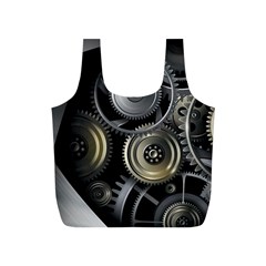 Abstract Style Gears Gold Silver Full Print Recycle Bag (s) by Cemarart