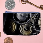 Abstract Style Gears Gold Silver Large Coin Purse Front