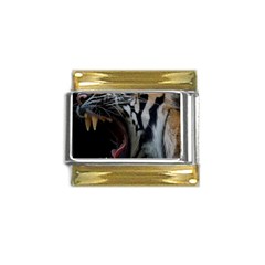 Angry Tiger Roar Gold Trim Italian Charm (9mm) by Cemarart