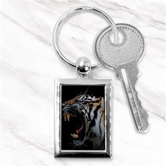 Angry Tiger Roar Key Chain (rectangle) by Cemarart