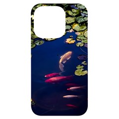 Koi Fish Carp Iphone 14 Pro Black Uv Print Case by Cemarart